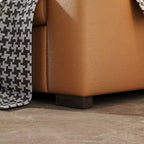 Divanetto in similpelle arancione, stile Mid-Century, 3 posti (L 210 cm)