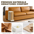 Divanetto in similpelle arancione, stile Mid-Century, 3 posti (L 210 cm)