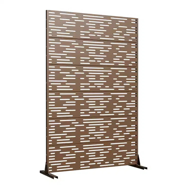 Pannello per traliccio frangivista da esterno in metallo nero/marrone, 1 pannello, 182,88 cm A x 119,38 cm L