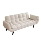 Divano letto convertibile beige/blu, 1 posto, 145 cm
