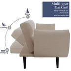 Divano letto convertibile beige/blu, 1 posto, 145 cm