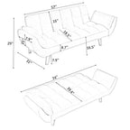Divano letto convertibile beige/blu, 1 posto, 145 cm