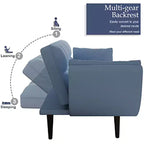 Divano letto convertibile beige/blu, 1 posto, 145 cm