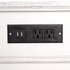Comodino Off-White a 3 cassetti con porte USB, montaggio per 1 persona