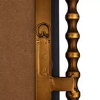 Specchio da parete rettangolare alto con cornice in metallo fuso nera/oro, singolo