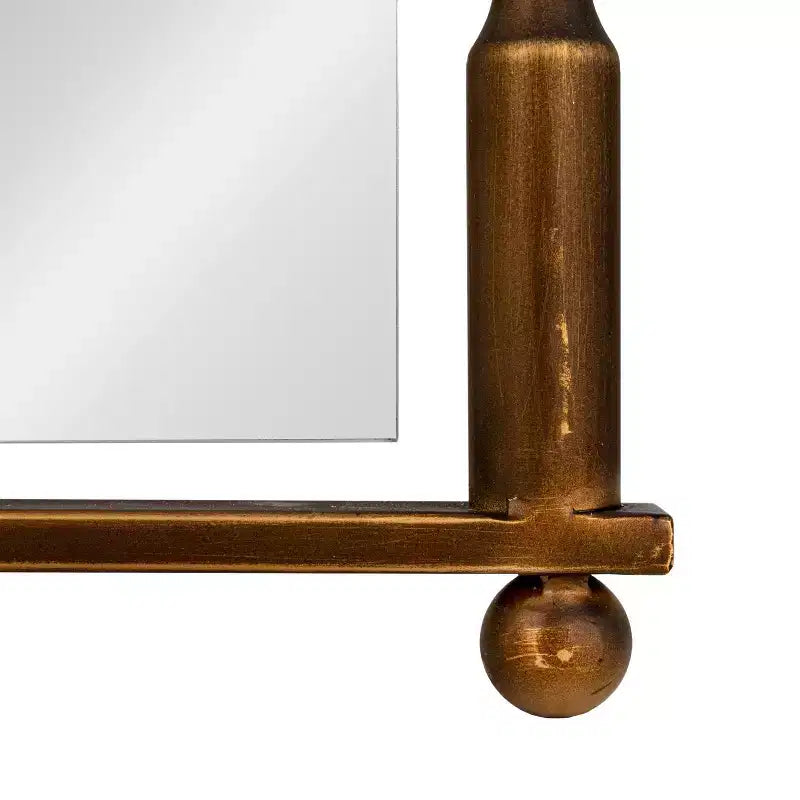 Specchio da parete rettangolare alto con cornice in metallo fuso nera/oro, singolo