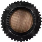 Tavolino rotondo con piedistallo, colore naturale e blu / naturale e nero, 1 posto