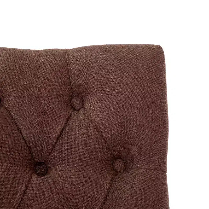 Sgabello da bar imbottito in lino grigio antico, senza schienale, set da 3