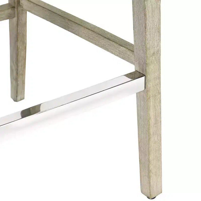 Sgabello da bar imbottito in lino grigio antico, senza schienale, set da 3