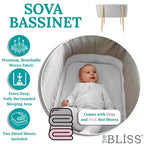 Culla mid-century in Glaciale Grigio / Crema Irlandese / Rosa Prezioso per 1 neonato, 0-5 mesi