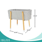 Culla mid-century in Glaciale Grigio / Crema Irlandese / Rosa Prezioso per 1 neonato, 0-5 mesi