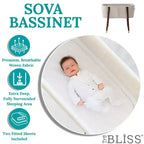 Culla mid-century in Glaciale Grigio / Crema Irlandese / Rosa Prezioso per 1 neonato, 0-5 mesi