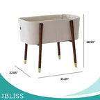 Culla mid-century in Glaciale Grigio / Crema Irlandese / Rosa Prezioso per 1 neonato, 0-5 mesi