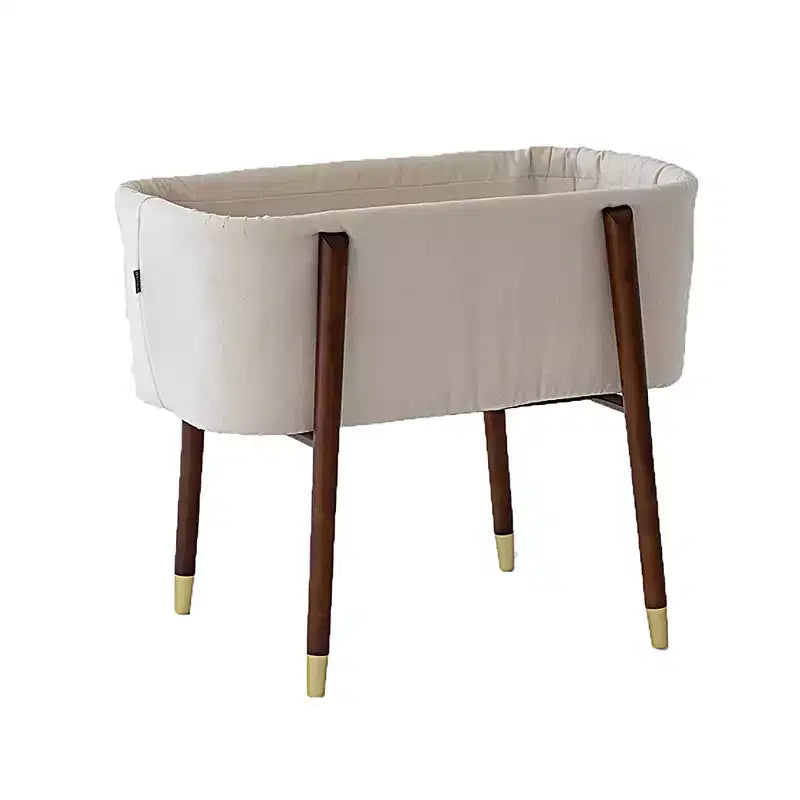 Culla mid-century in Glaciale Grigio / Crema Irlandese / Rosa Prezioso per 1 neonato, 0-5 mesi