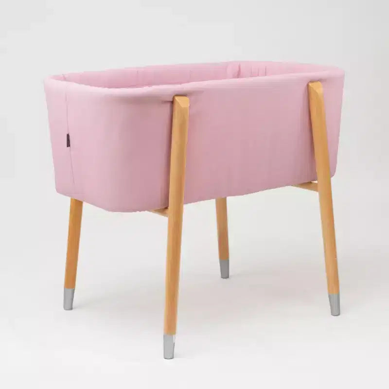 Culla mid-century in Glaciale Grigio / Crema Irlandese / Rosa Prezioso per 1 neonato, 0-5 mesi