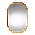 Specchio da parete ottagonale con cornice dorata, singolo, 35,4"L x 24"A