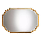 Specchio da parete ottagonale con cornice dorata, singolo, 35,4"L x 24"A
