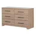 HomeStock 7.5 in.H Particle Board Horizontal Dressers with 6 - Drawers in Beige Finish