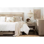 Comò a 6 cassetti beige, truciolato, montaggio da 1 persona