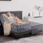 Dyonery Adjustable Beds with 12 Gel Memory Foam Mattress Smart APP Control Massage