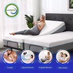 Telaio letto regolabile in metallo grigio con materasso in memory foam a gel da 30,5 cm, 1-2 persone