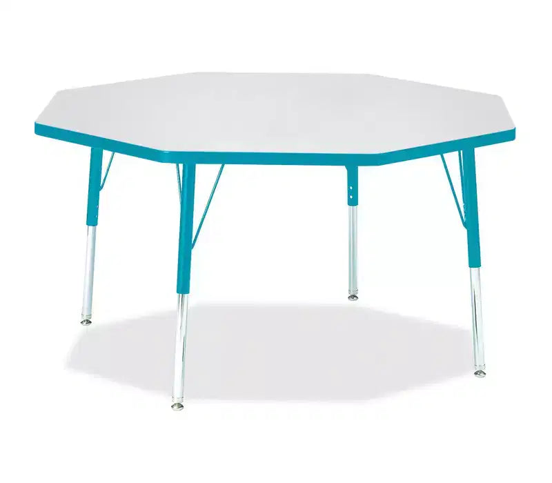 Jonti-Craft Berries Elementary Height Color Edge Octagon Table 48 x 48 in Blue