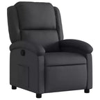 vidaXL Recliner Chair Wingback Reclining Sofa Seating Furniture Real Leather - Black Manual Push Back No Massage