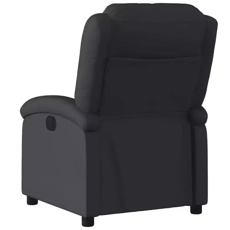 Poltrona reclinabile Black Wingback, reclinazione manuale, seduta singola, vera pelle