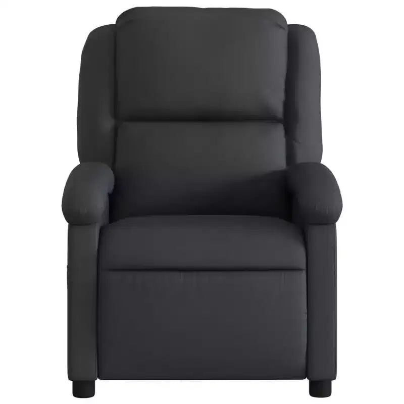 Poltrona reclinabile Black Wingback, reclinazione manuale, seduta singola, vera pelle