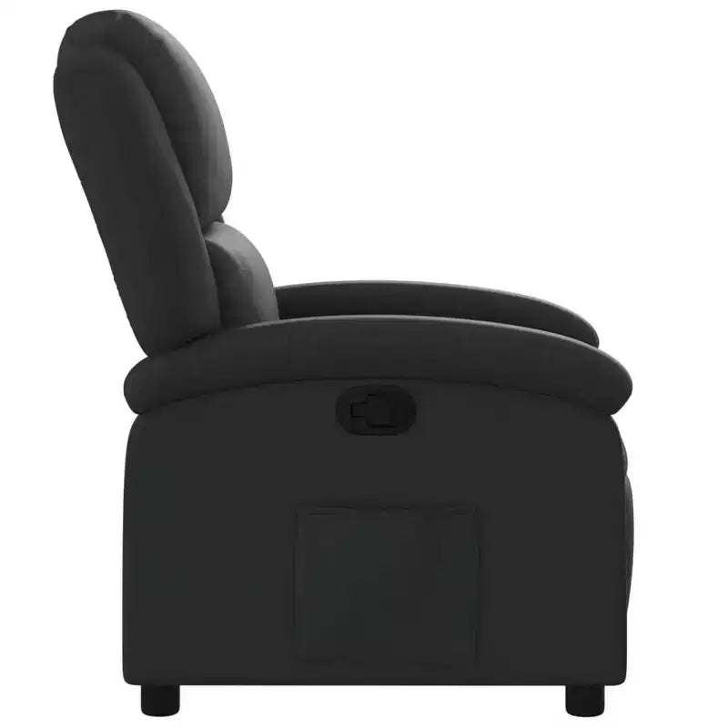 Poltrona reclinabile Black Wingback, reclinazione manuale, seduta singola, vera pelle