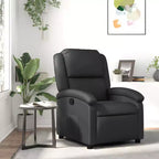 Poltrona reclinabile Black Wingback, reclinazione manuale, seduta singola, vera pelle