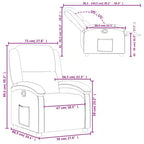 Poltrona reclinabile Black Wingback, reclinazione manuale, seduta singola, vera pelle
