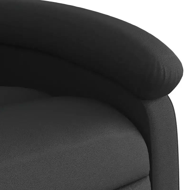 Poltrona reclinabile Black Wingback, reclinazione manuale, seduta singola, vera pelle
