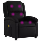 vidaXL Massage Recliner Chair Black Faux leather, metal, plywood Single