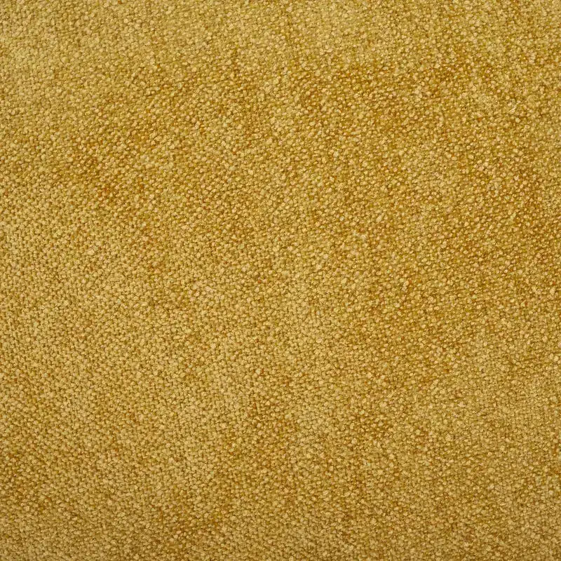 Poggiapiedi rotondo imbottito color senape, rivestito in lino, 1 posto