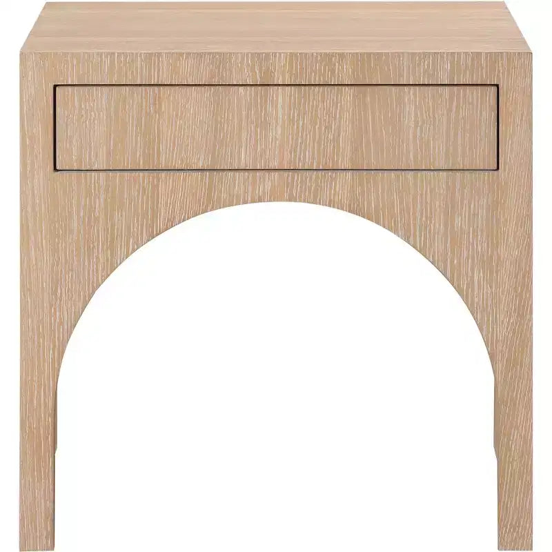 Comodino singolo in rovere/bianco stile Mid-Century
