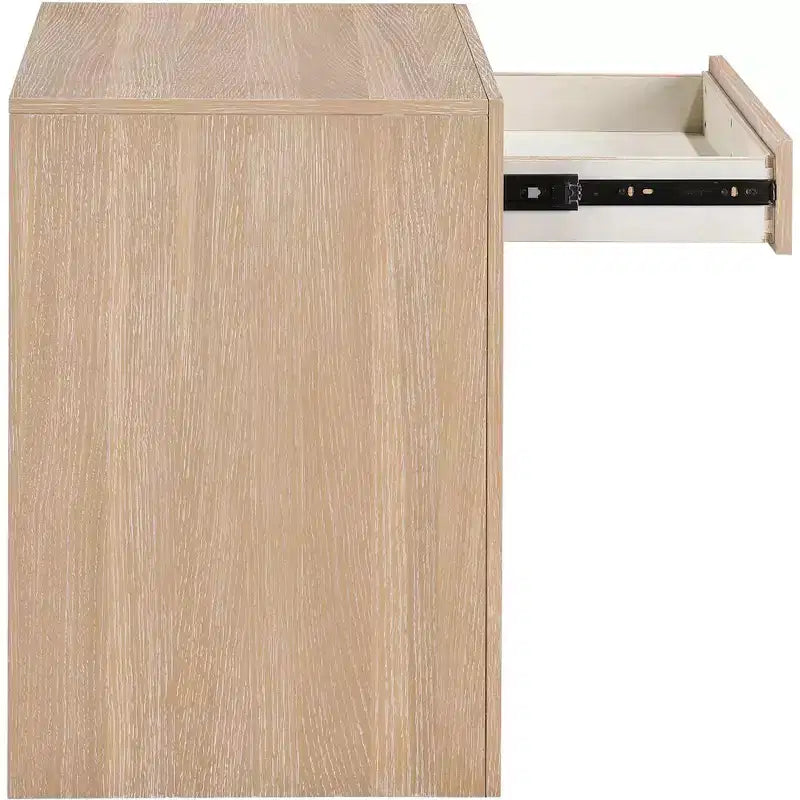 Comodino singolo in rovere/bianco stile Mid-Century