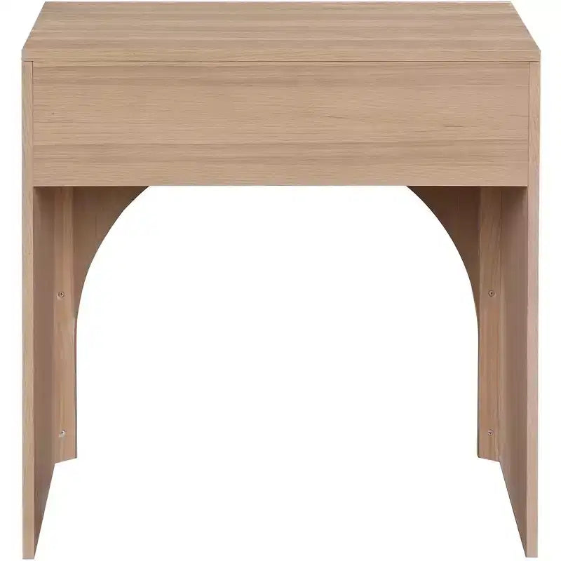 Comodino singolo in rovere/bianco stile Mid-Century