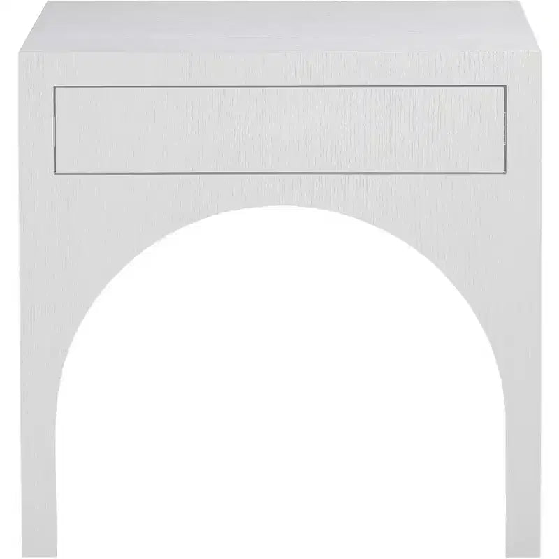 Comodino singolo in rovere/bianco stile Mid-Century