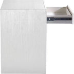 Comodino singolo in rovere/bianco stile Mid-Century