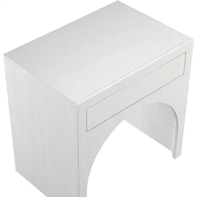 Comodino singolo in rovere/bianco stile Mid-Century