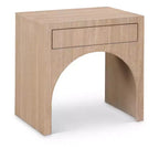 Comodino singolo in rovere/bianco stile Mid-Century
