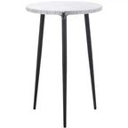 Hesse Marble Side Table - ACC3732A - Grey/Black - Safavieh