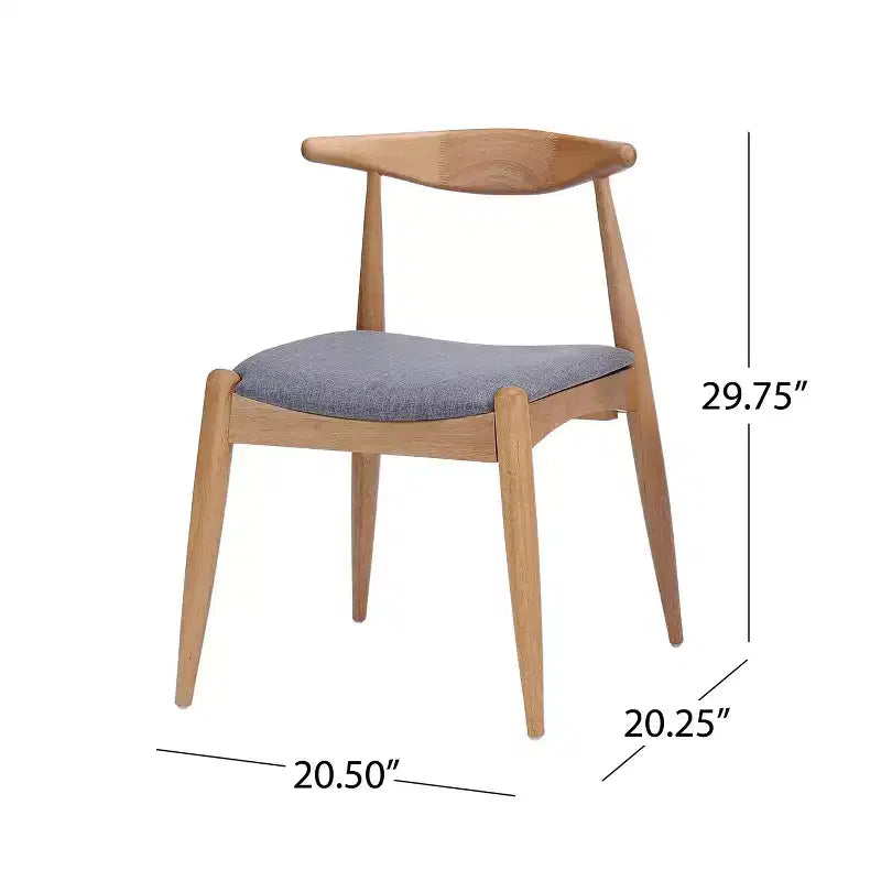 Sedie da pranzo imbottite beige/grigio/noce con gambe a spillo, set da 2