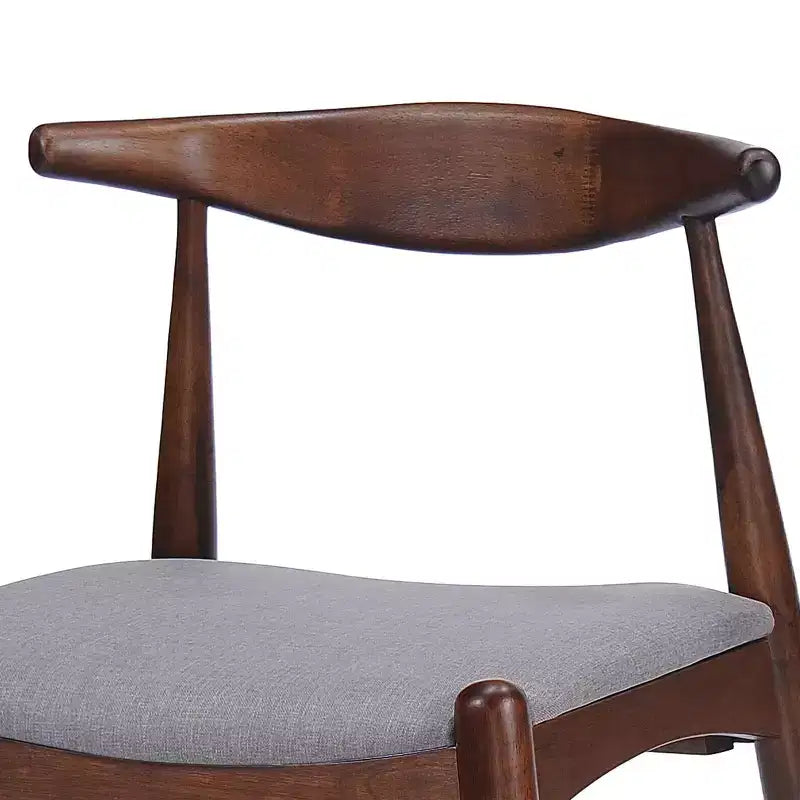 Sedie da pranzo imbottite beige/grigio/noce con gambe a spillo, set da 2