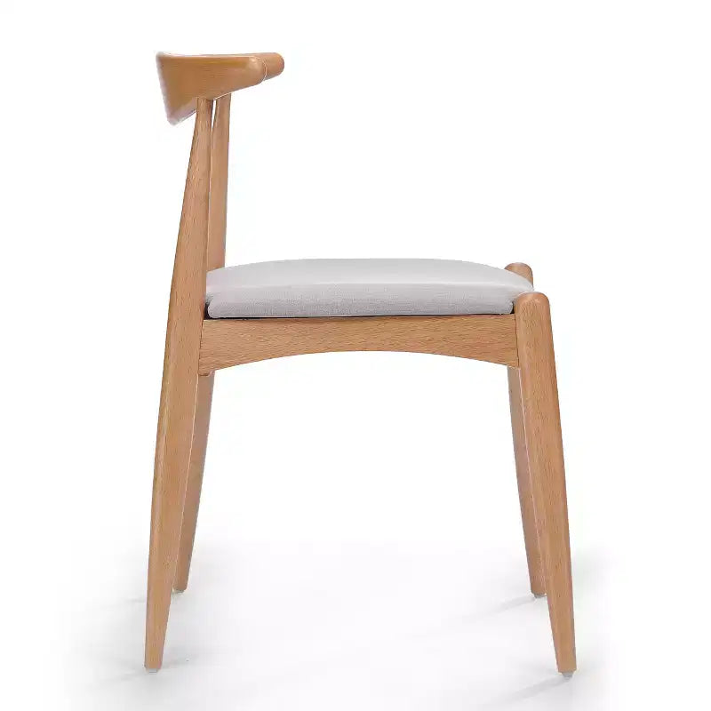 Sedie da pranzo imbottite beige/grigio/noce con gambe a spillo, set da 2