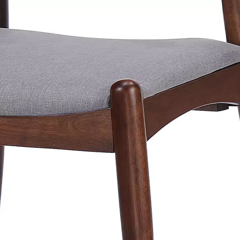 Sedie da pranzo imbottite beige/grigio/noce con gambe a spillo, set da 2