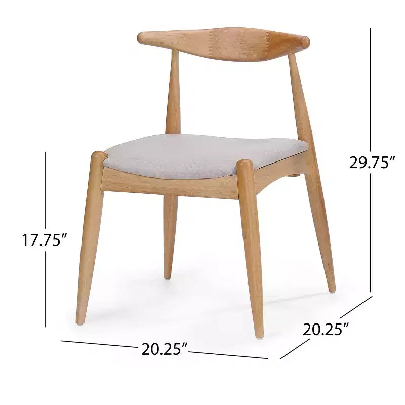 Sedie da pranzo imbottite beige/grigio/noce con gambe a spillo, set da 2