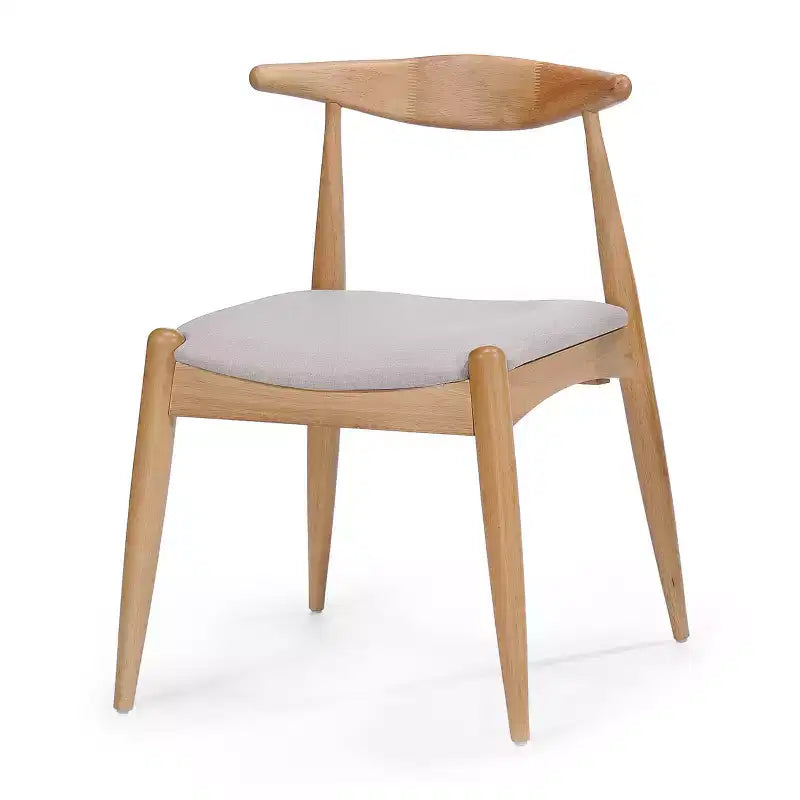 Sedie da pranzo imbottite beige/grigio/noce con gambe a spillo, set da 2
