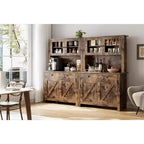 Dispensa da cucina alta 160 cm con supporto per microonde – Nero / Bianco / Grigio / Stile retrò, stile rustico, 4 ante e 2 cassetti